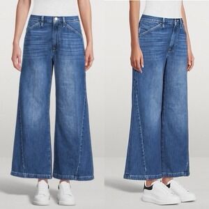 Frame Le Palazzo Baggy Wide Leg Medium Blue Wash Denim Jeans Women's Sz 25